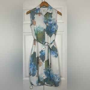 Calvin Klein White Cream Sundress Sleeveless Midi